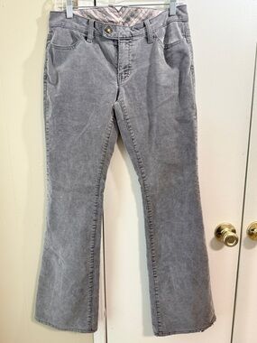 Vintage Y2K Gap Womens Low Rise Corduroy Flare Pants Size 4 Regular Gray Casual